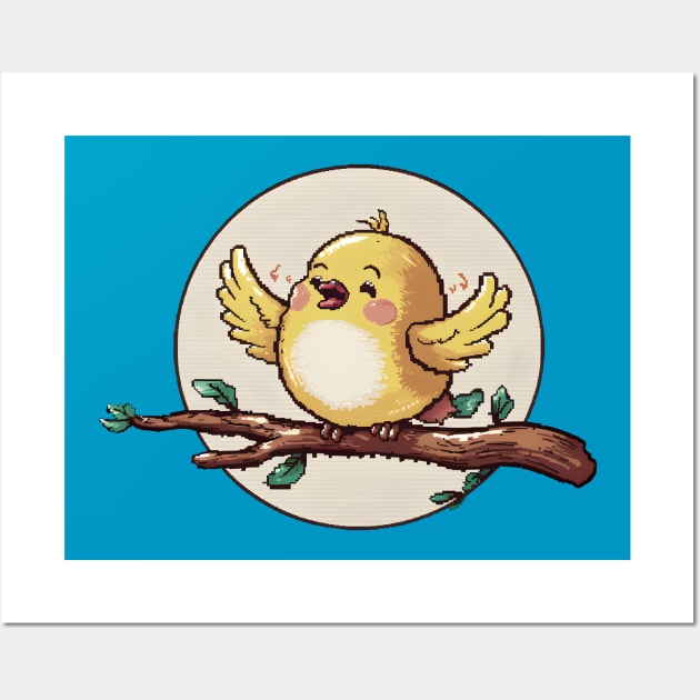 Cute happy bird full of joy Wall Art by B&H